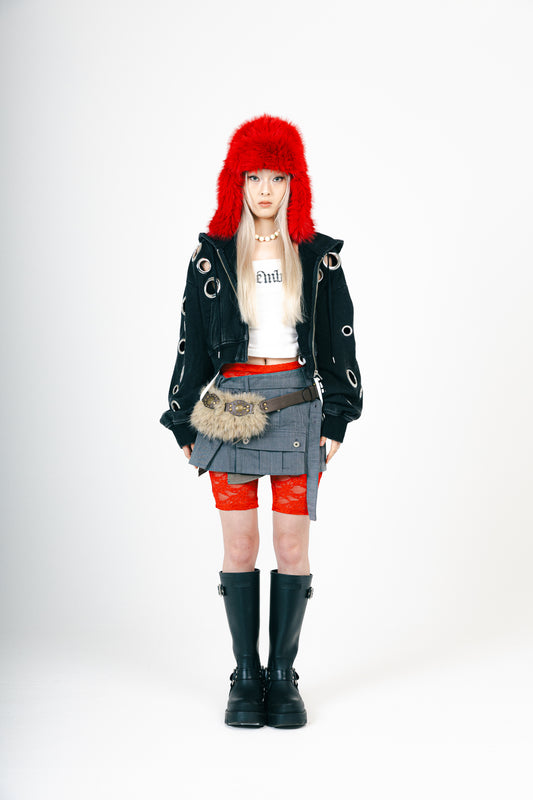 EYELET HOOODIE (BLACK)