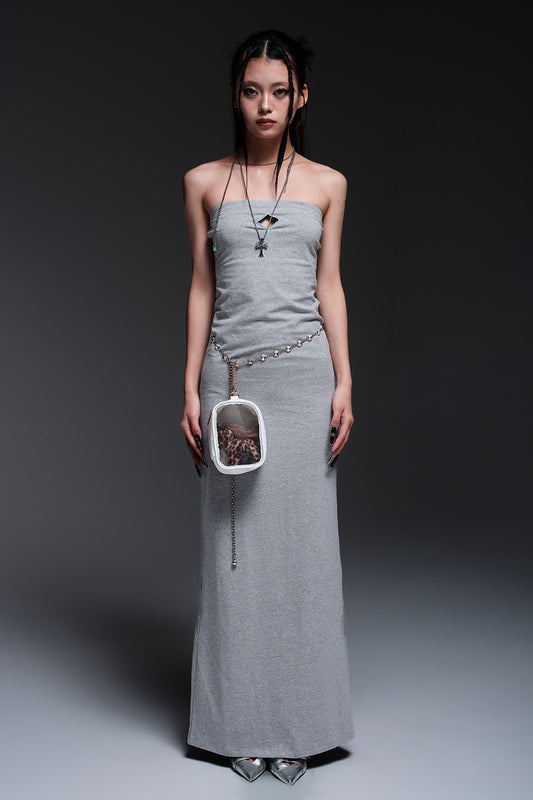 BUST POINT FIT DRESS(GRAY)