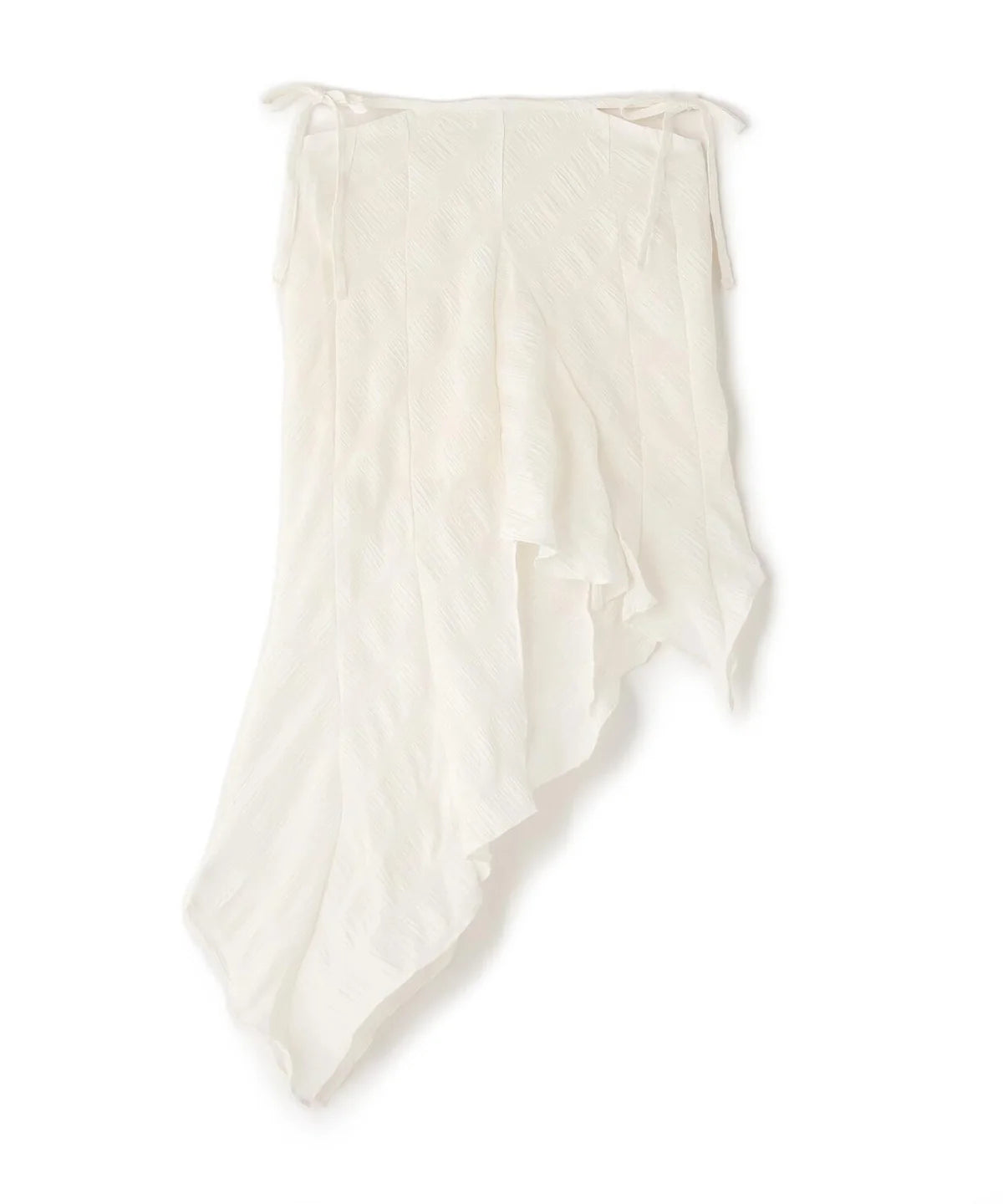 CHECK ASYMME SKIRT(WHITE)