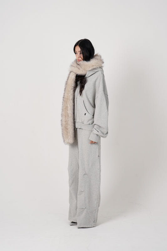 Eyelet Tuck Sweat Pants (gray)