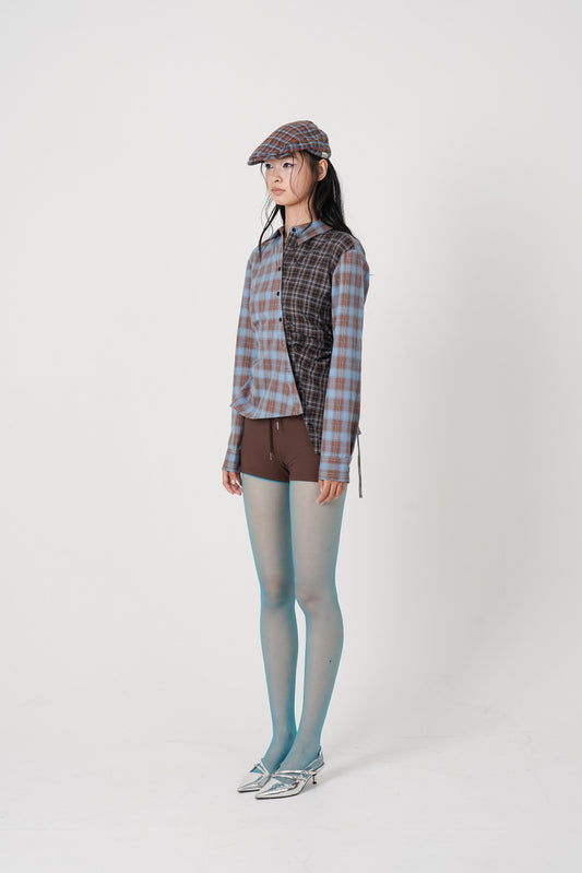 Asymmetry pattern Shirt(blue)