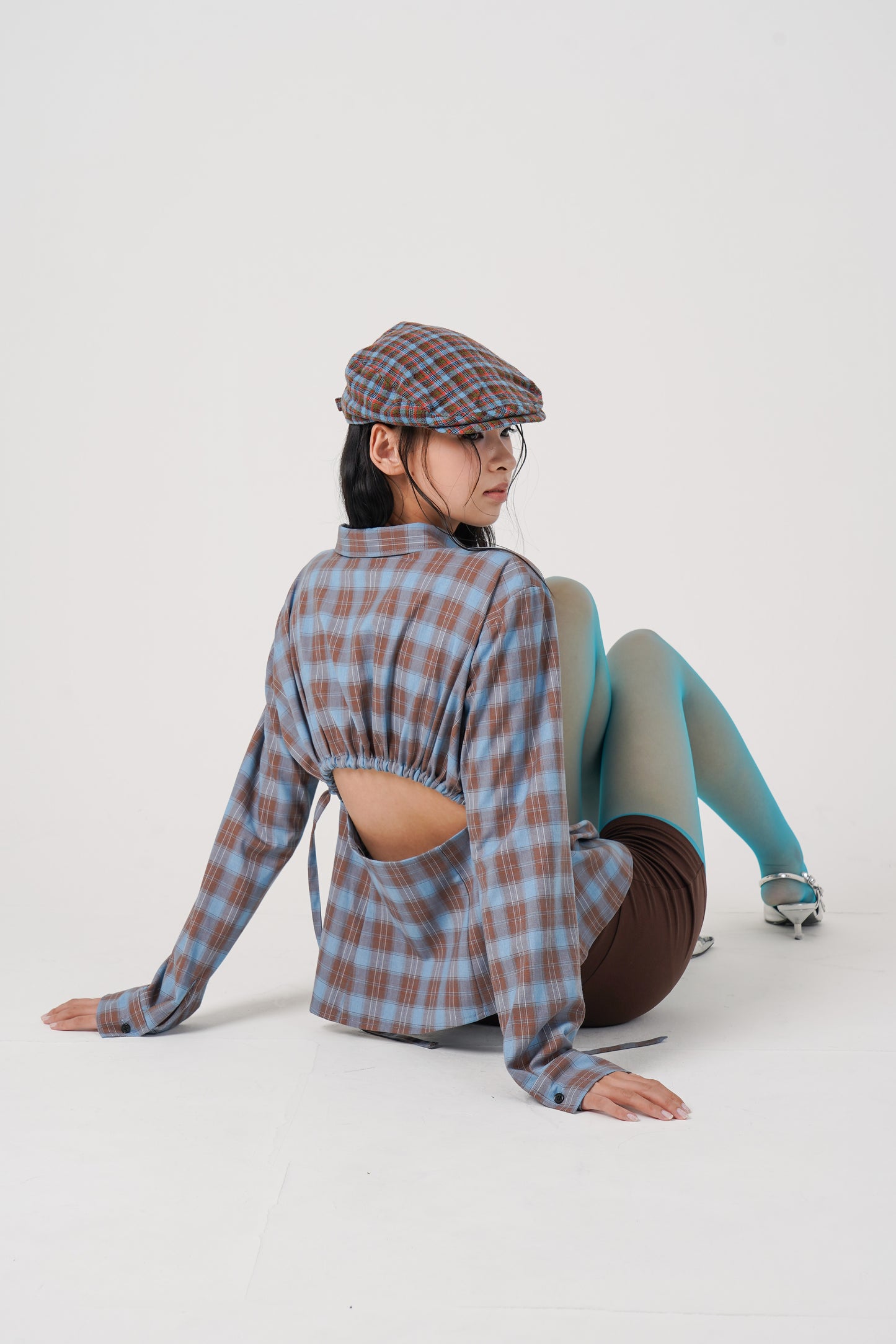 Asymmetry pattern Shirt(blue)