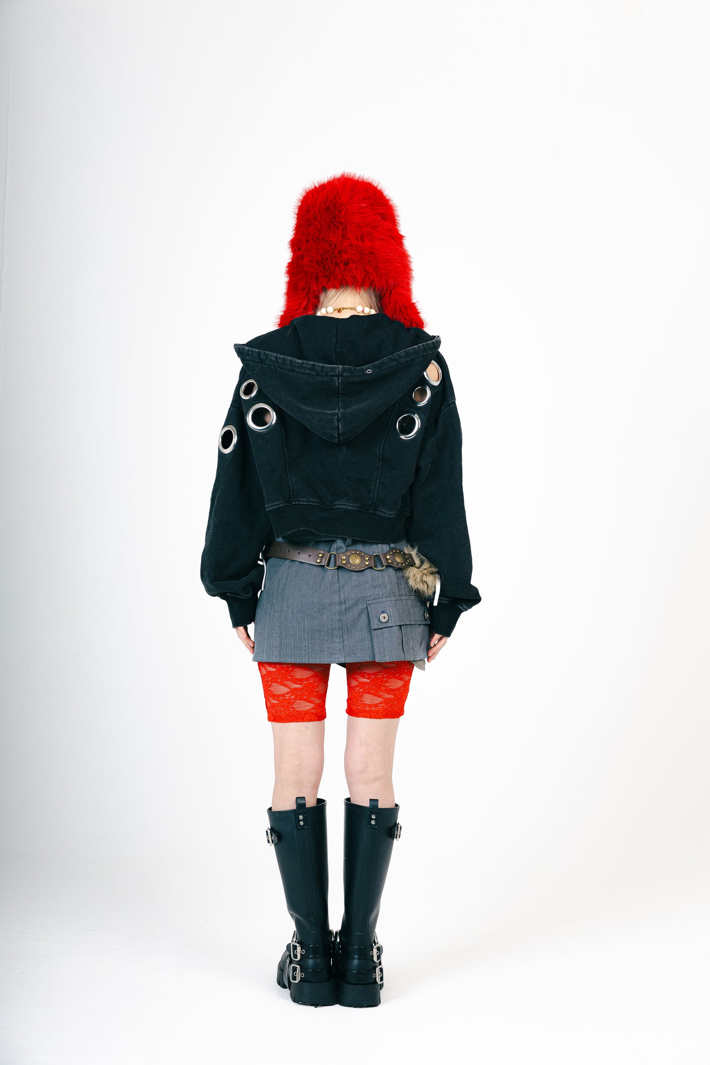 EYELET HOOODIE (BLACK)