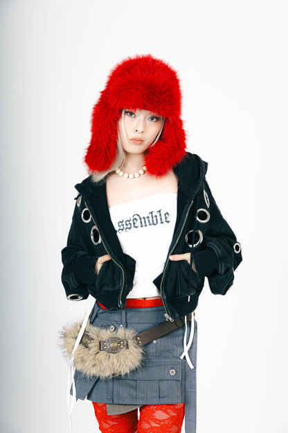 EYELET HOOODIE (BLACK)