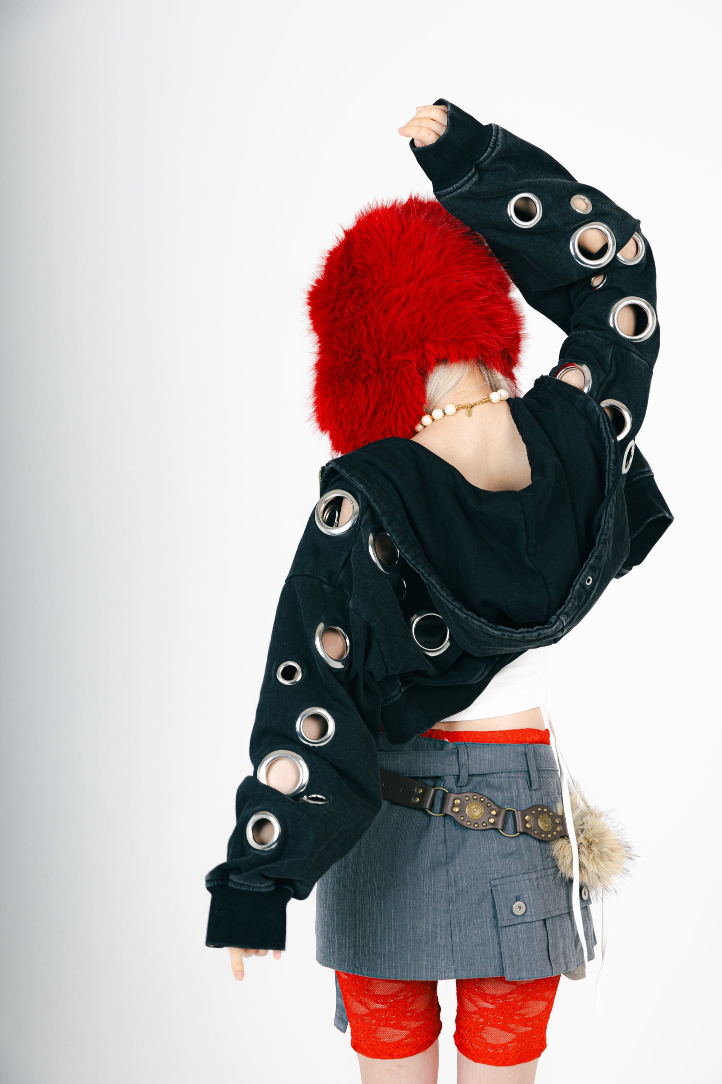 EYELET HOOODIE (BLACK)