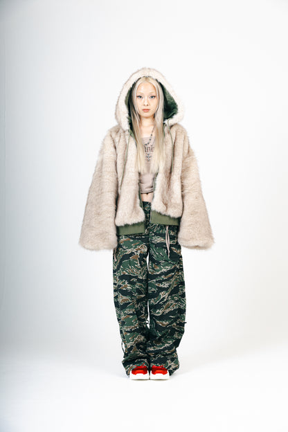REVERSIBLE FUR BLOUSON (KAHAKI)
