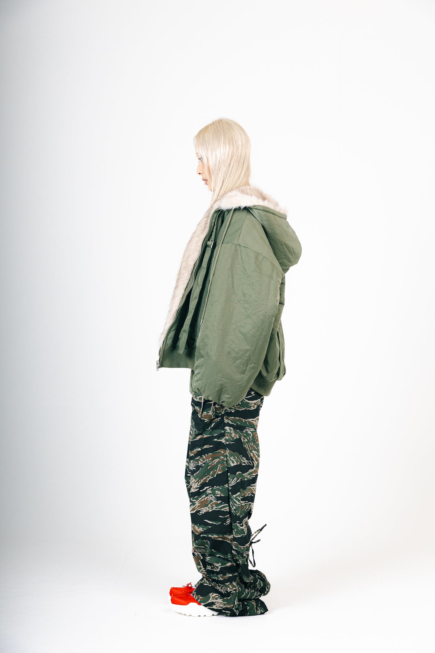 REVERSIBLE FUR BLOUSON (KAHAKI)