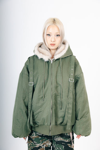 REVERSIBLE FUR BLOUSON (KAHAKI)
