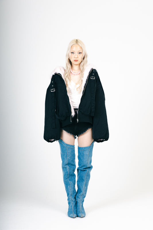 REVERSIBLE FUR BLOUSON (BLACK)