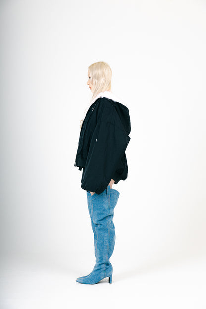 REVERSIBLE FUR BLOUSON (BLACK)