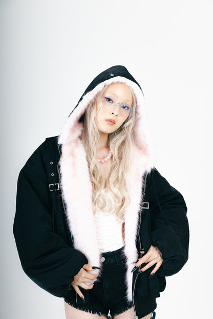 REVERSIBLE FUR BLOUSON (BLACK)