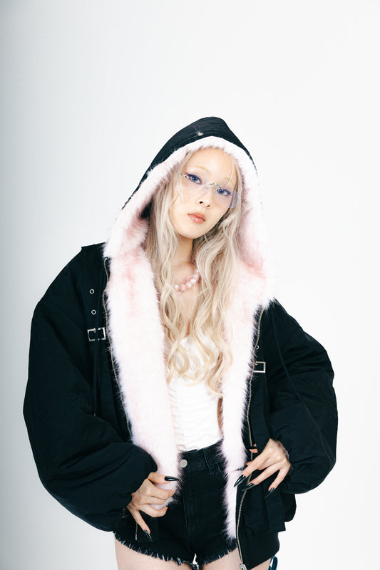 REVERSIBLE FUR BLOUSON (BLACK)