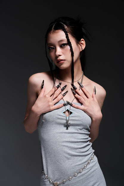 BUST POINT FIT DRESS(GRAY)