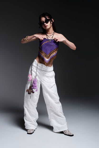 WAIST V CARGO PANTS (WHITE)