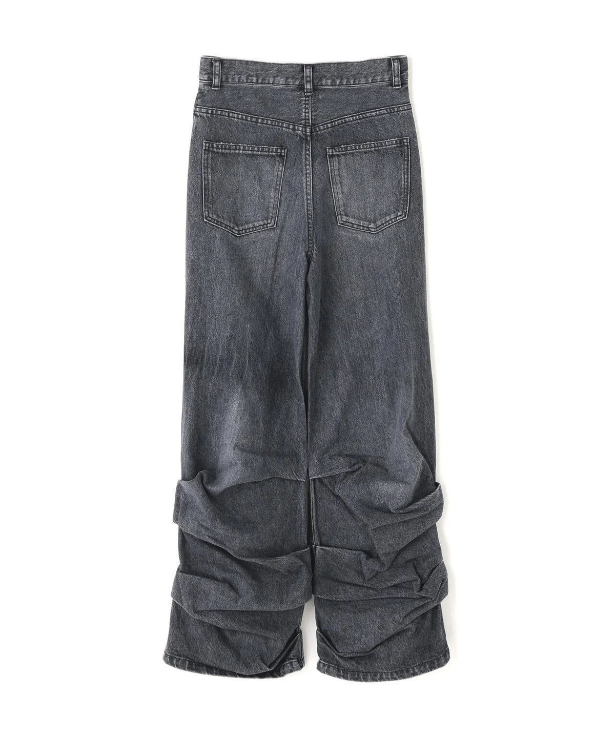 DENIM CUT-OUT PANTS (BLACK)