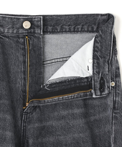 DENIM CUT-OUT PANTS (BLACK)