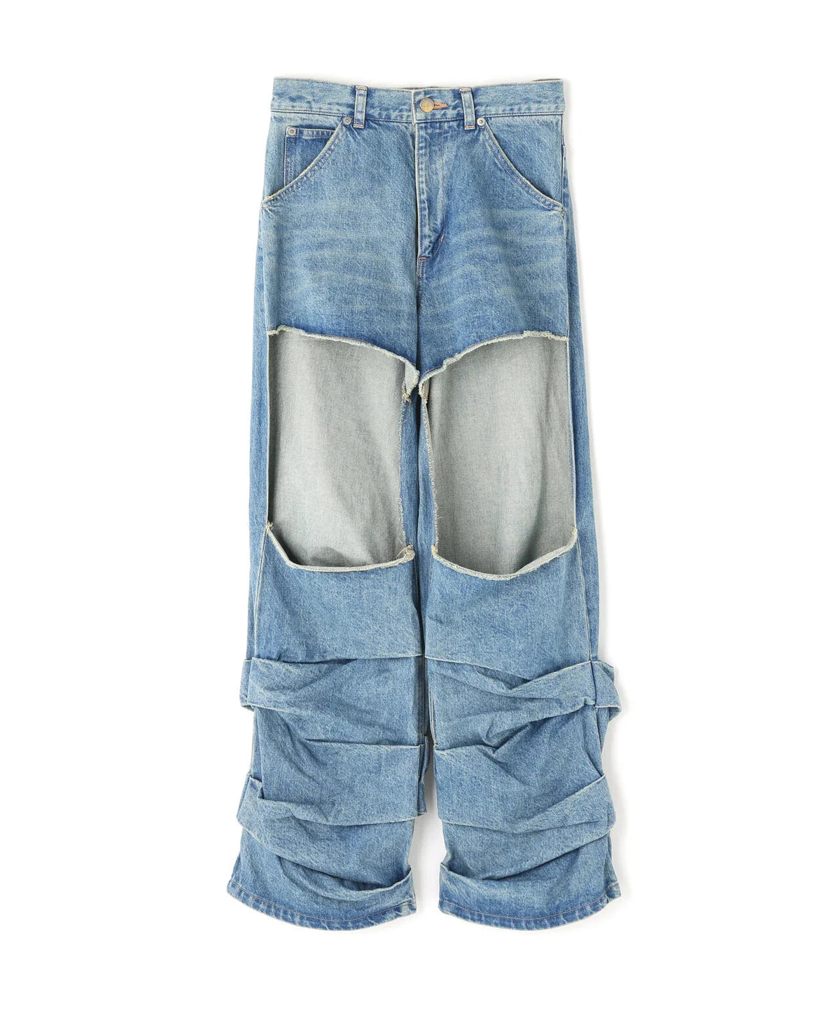 DENIM CUT-OUT PANTS (INDIGO)