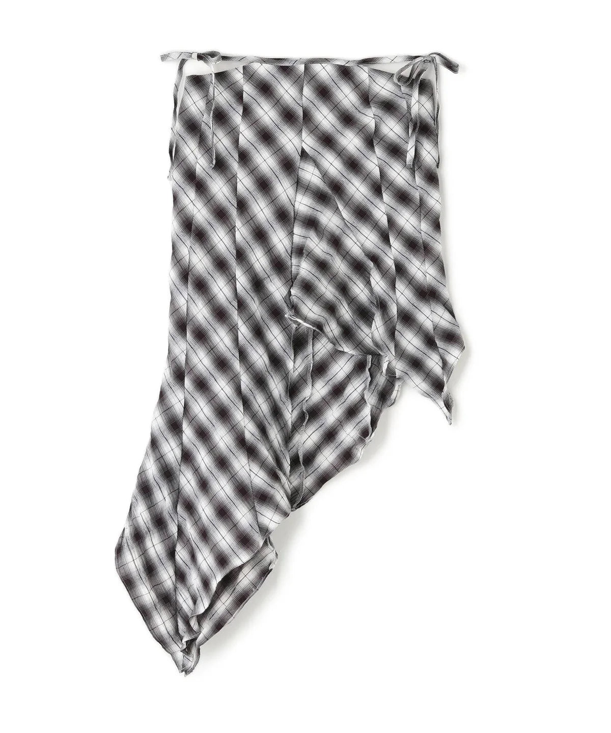 CHECK ASYMME SKIRT(BLACK✖️WHITE)