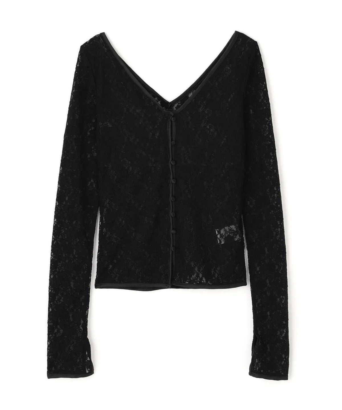 LACE V NECK TOPS（BLACK）