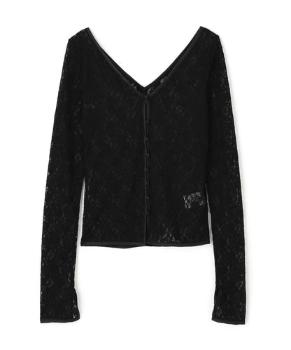 LACE V NECK TOPS（BLACK）