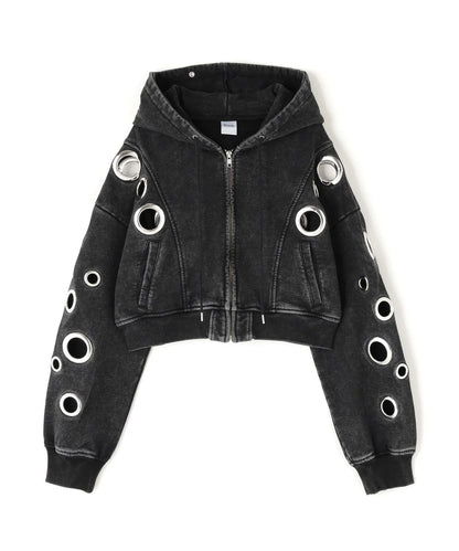 EYELET HOOODIE (BLACK)