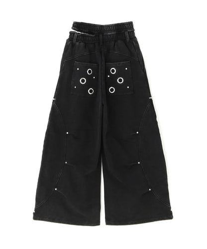 Eyelet Tuck Sweat Pants (black)