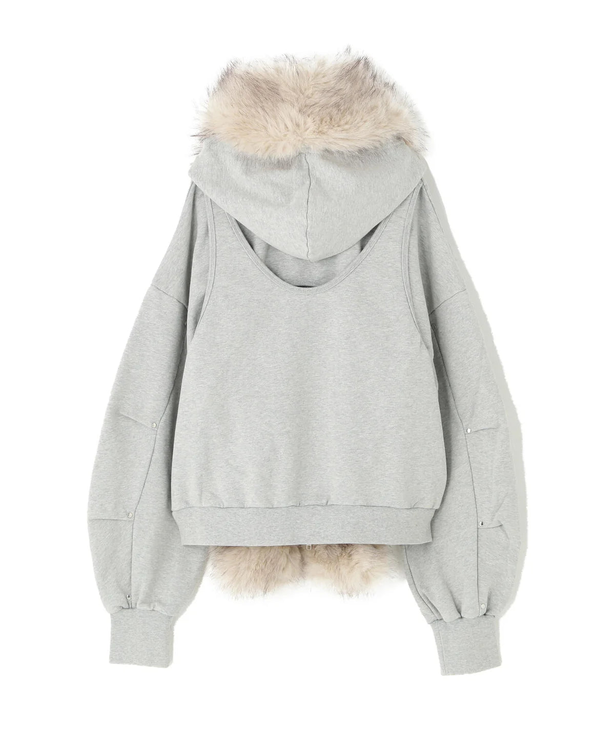 Faux Muffler Hoodie(gray)