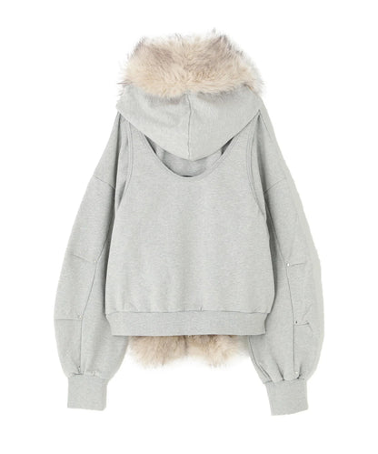 Faux Muffler Hoodie(gray)
