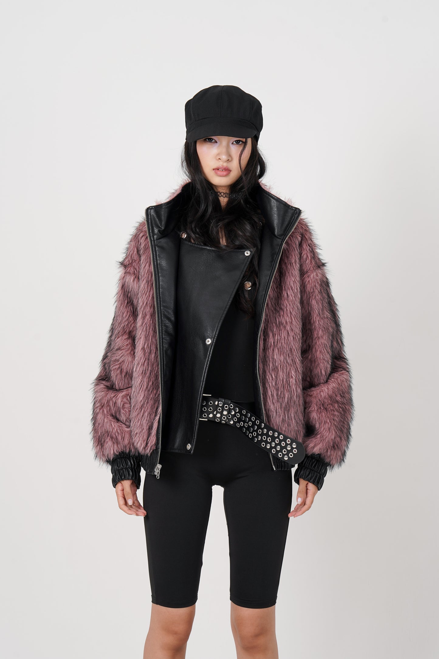 Faux Leather Reversible Blouson (black)