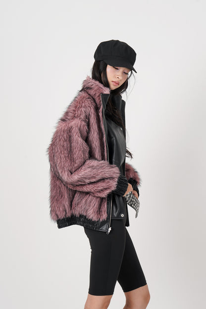 Faux Leather Reversible Blouson (black)