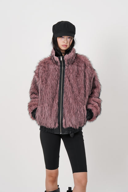 Faux Leather Reversible Blouson (black)