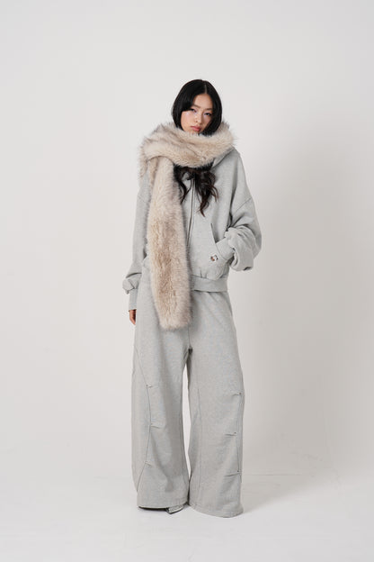 Faux Muffler Hoodie(gray)