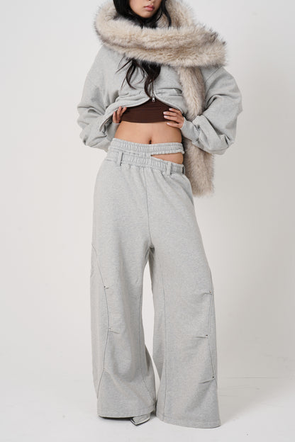 Eyelet Tuck Sweat Pants (gray)