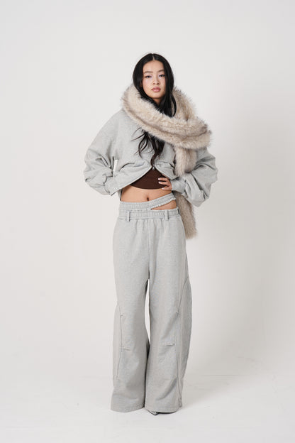 Eyelet Tuck Sweat Pants (gray)