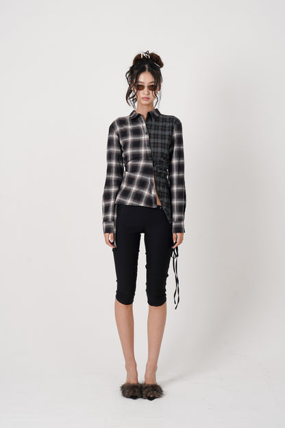 Asymmetry pattern Shirt (black)