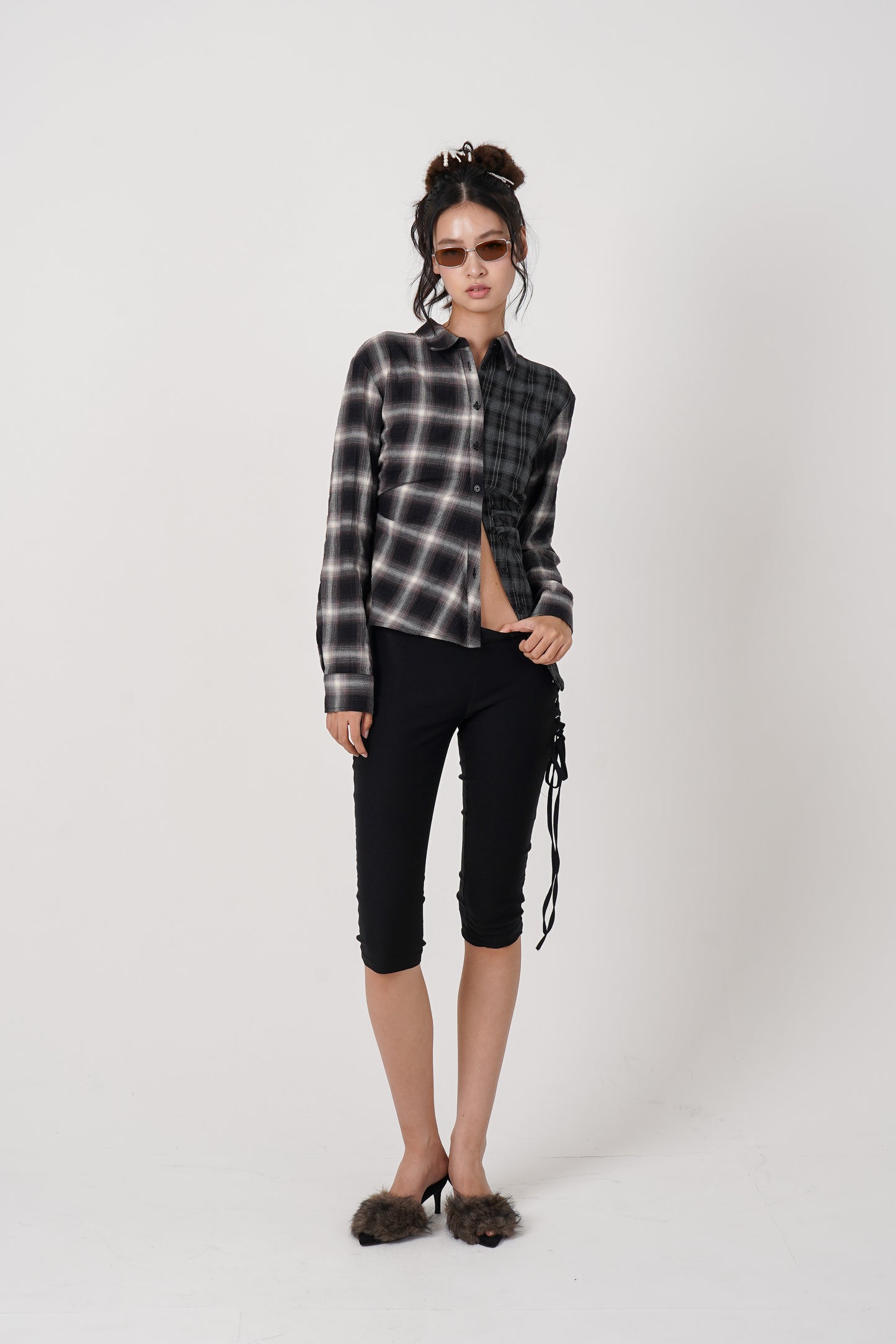 Asymmetry pattern Shirt (black)