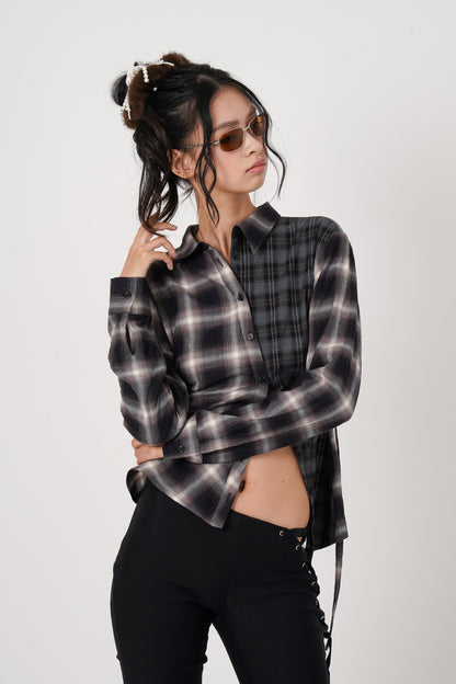 Asymmetry pattern Shirt (black)
