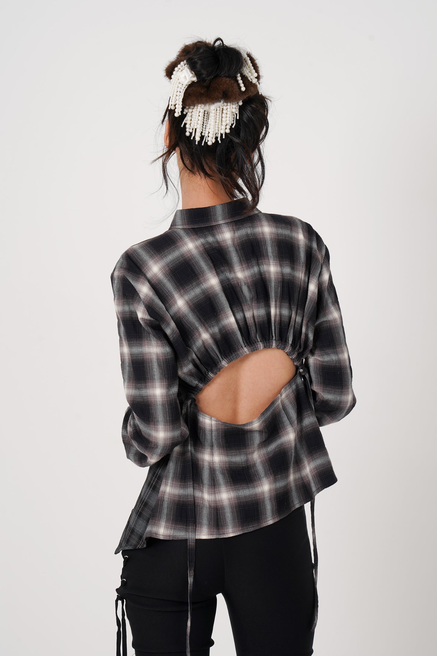 Asymmetry pattern Shirt (black)