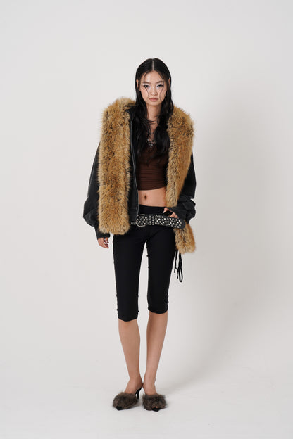 Faux Muffler Hoodie (black)