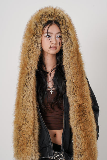 Faux Muffler Hoodie (black)