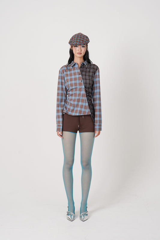 Asymmetry pattern Shirt(blue)