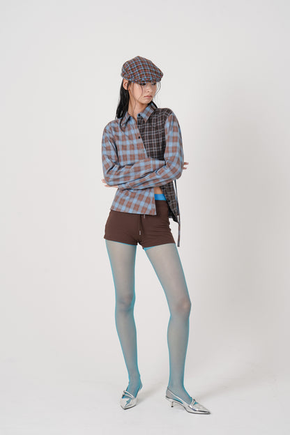 Asymmetry pattern Shirt(blue)