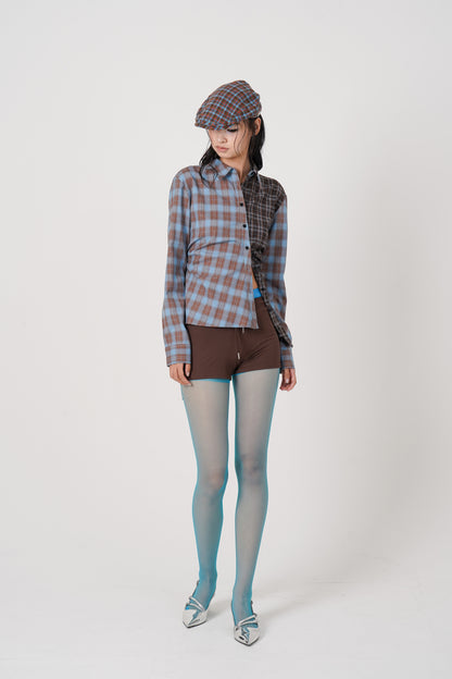 Asymmetry pattern Shirt(blue)