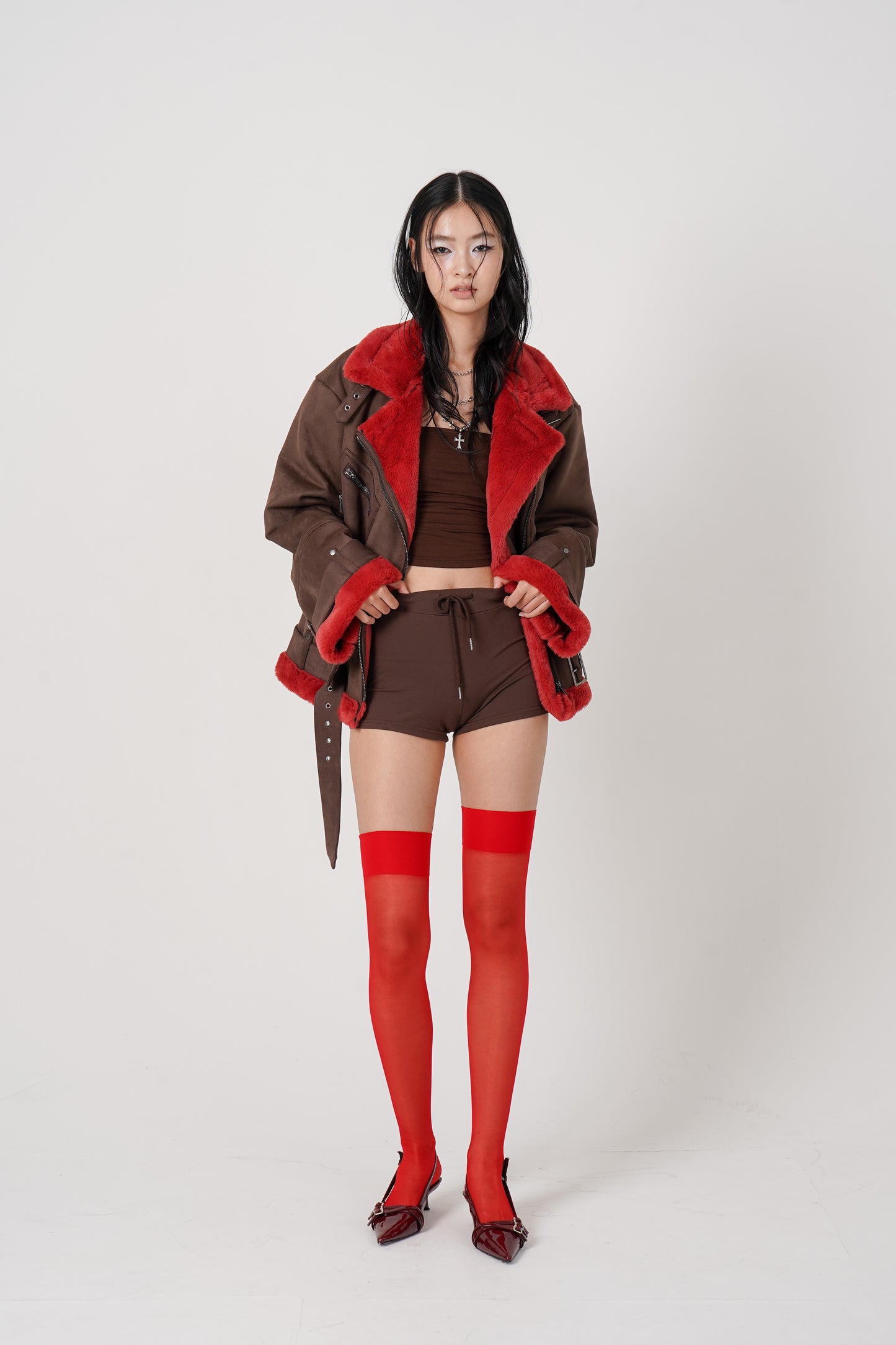 2Way Faux Shearling jacket（brown）