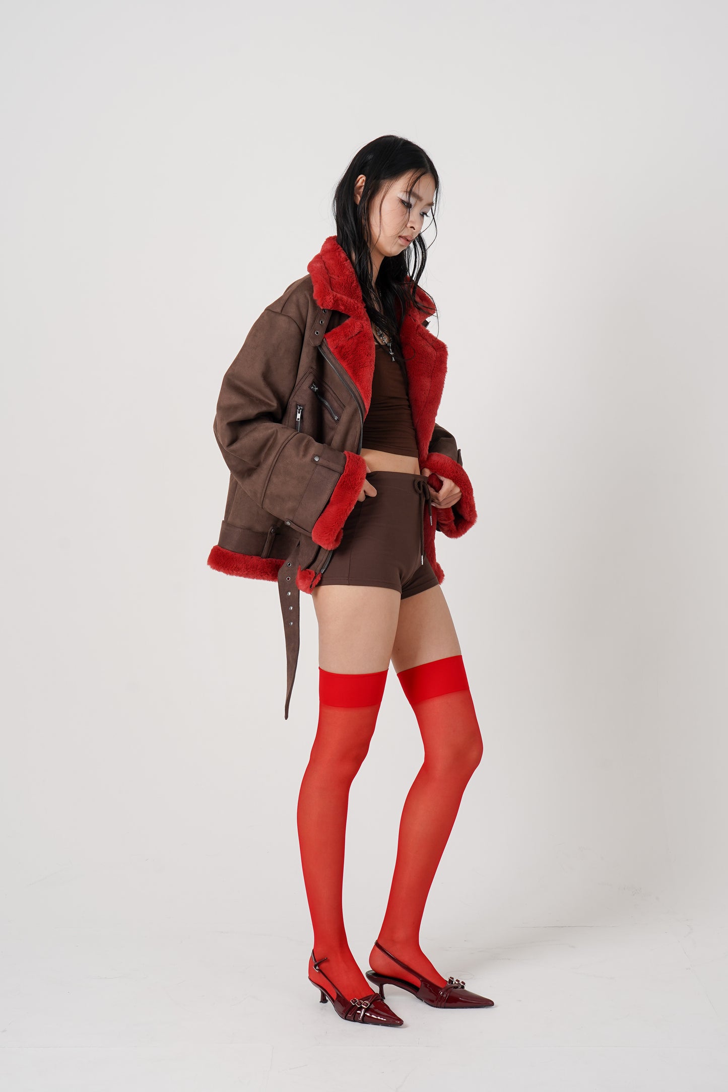 2Way Faux Shearling jacket（brown）