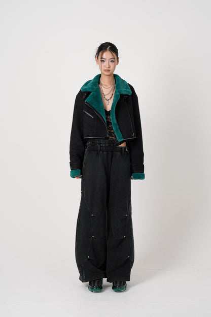 Eyelet Tuck Sweat Pants (black)
