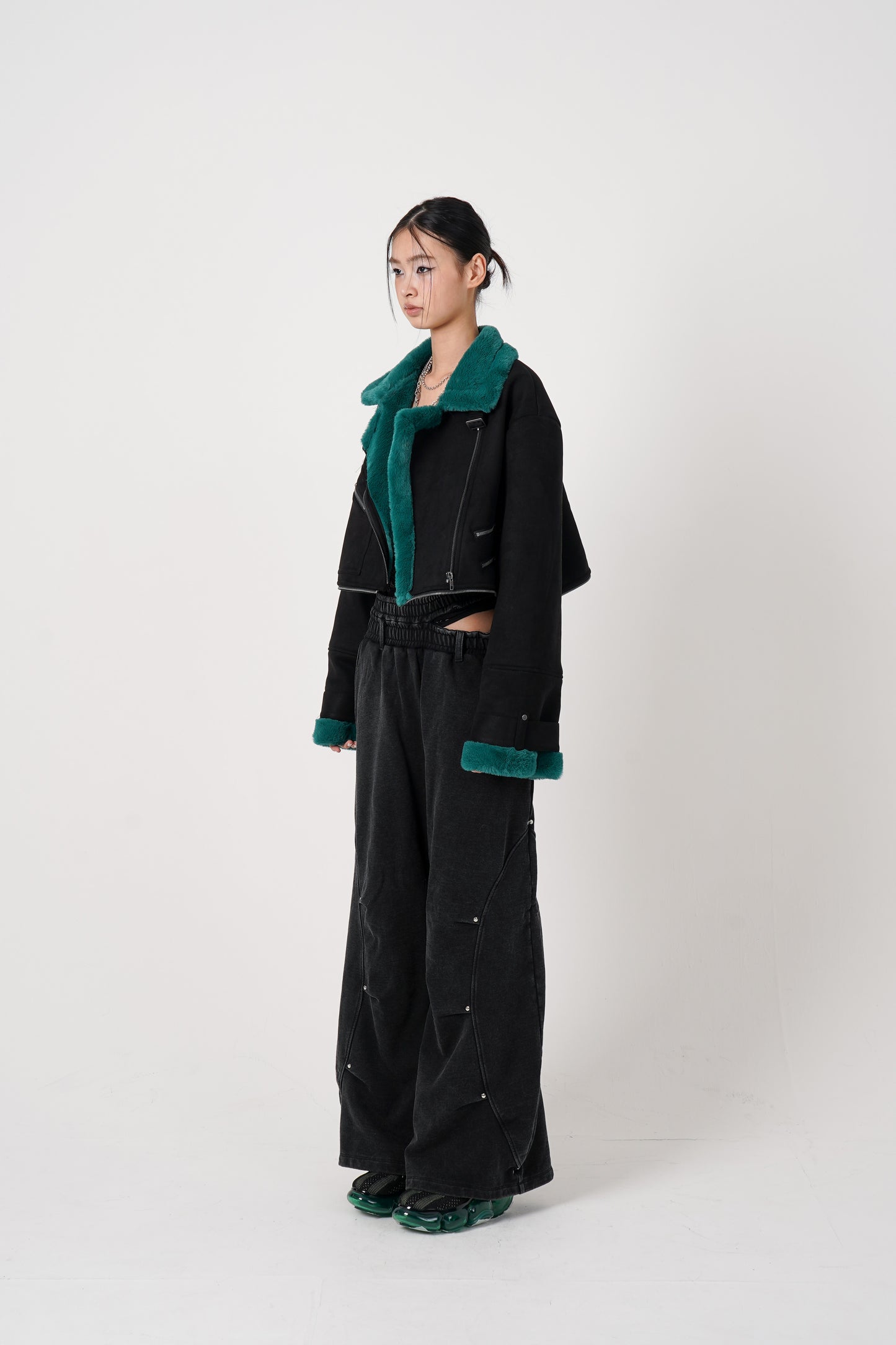 Eyelet Tuck Sweat Pants (black)