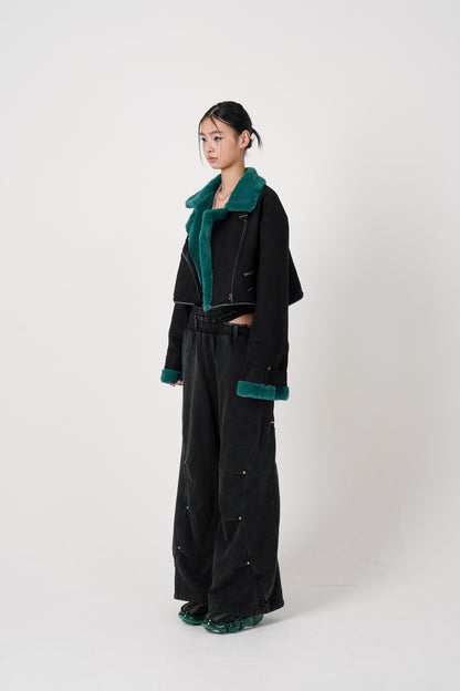 Eyelet Tuck Sweat Pants (black)